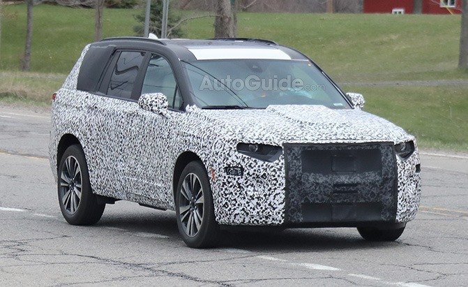 Spy Photographers Get a Better Look at Cadillac’s New Three-Row Crossover