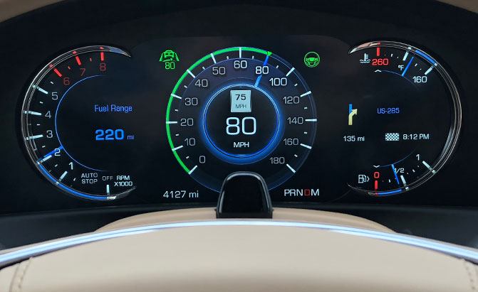 A Cadillac gauge cluster