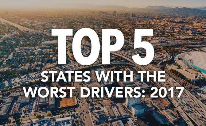 top 5 states with the worst drivers 2017