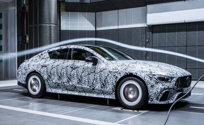 four-door mercedes-amg gt coupe wind tunnel
