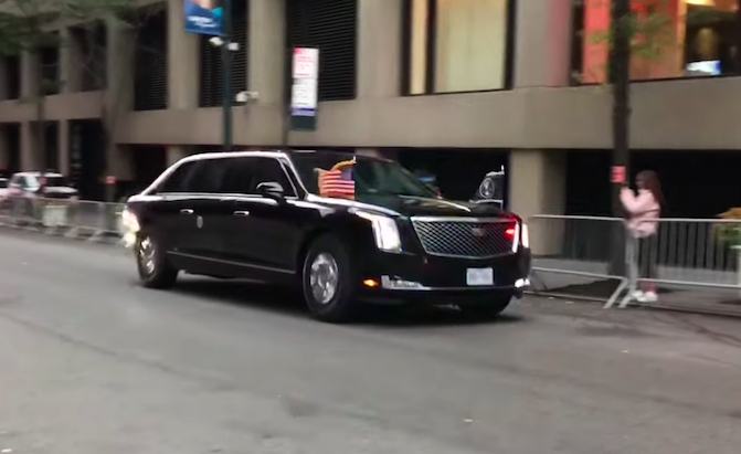 Trump’s Presidential Limo Hits the Streets in New York City