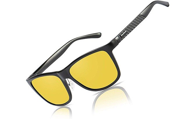 2140 Yellow Lenses Night Vision Driving Unisex Classic Glasses Reduce Glare NEW