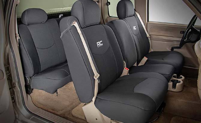 Gray with Black Sides Spacermesh 2-Tone Coverking Custom Fit Rear 60/40 Bench Seat Cover for Select Toyota Tacoma Models 