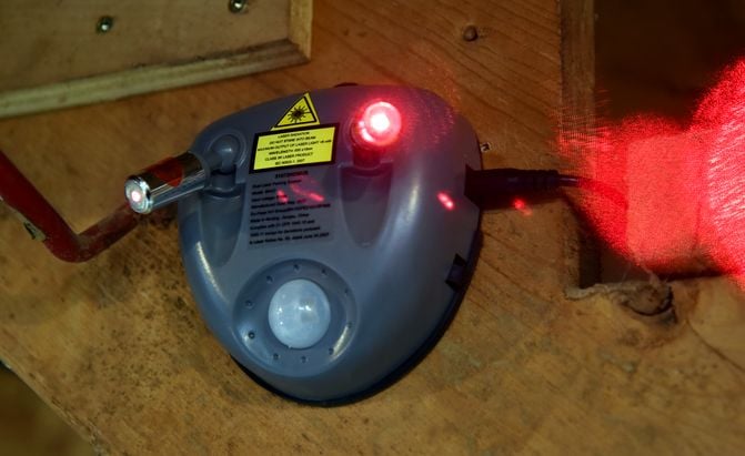 laser parking unit with bright red lasers