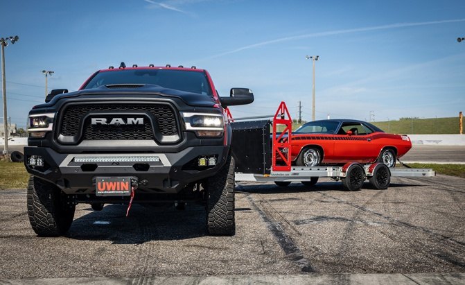 Win a 1970 'Cuda, 2019 Ram Power Wagon and car trailer as part of the Dream Giveaway Show & Tow prize package.
