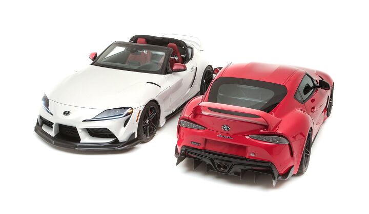 The Toyota GR Supra Sport Top (left) and 2020 Toyota GR Supra Heritage Edition (right)