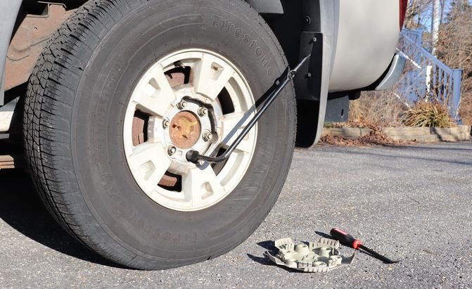 Wheel tire and lug wrench