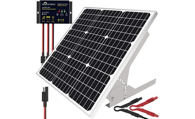 SOLPERK 50W/12V Solar Battery Trickle Charger Maintainer