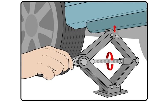 Step 5: Raise the jack until it's seated on the jacking point