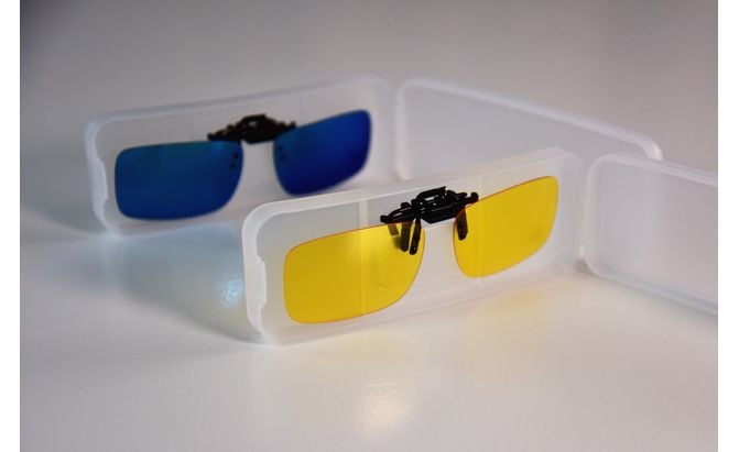 Clip On Sunglasses Polarized Lens Flip Up Night Vision Driving Glasses TAC Blue 