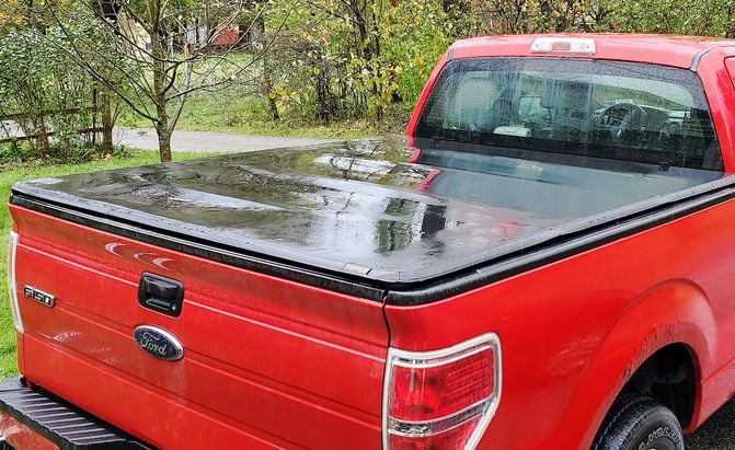 a wet tonneau cover on a Ford F150