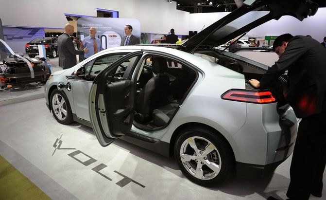 a chevy volt with the doors open