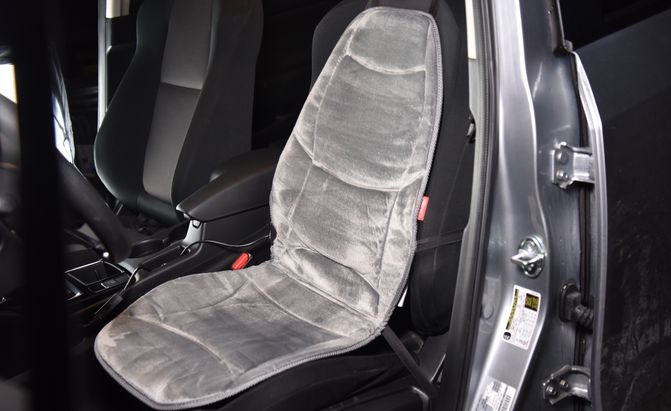 velour heated seat cushion in a Mazda