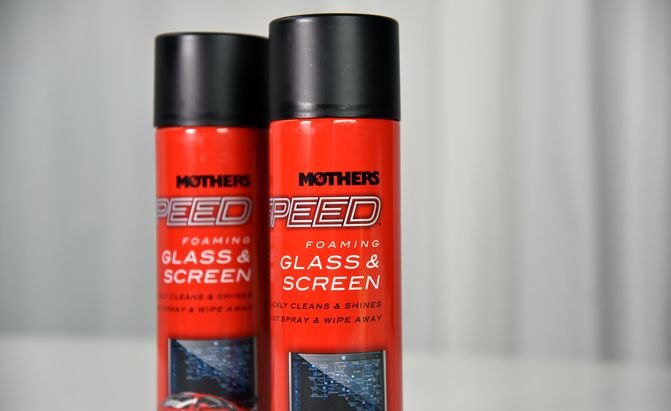 two cans of mothers speed glass cleaner